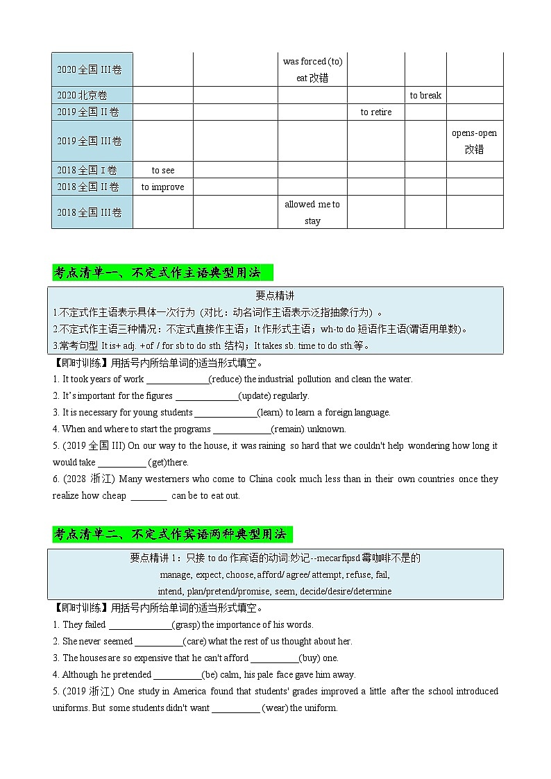 2025年高考英语一轮复习知识清单（全国通用）专题01 动词不定式八大用法（讲案）原卷版第3页