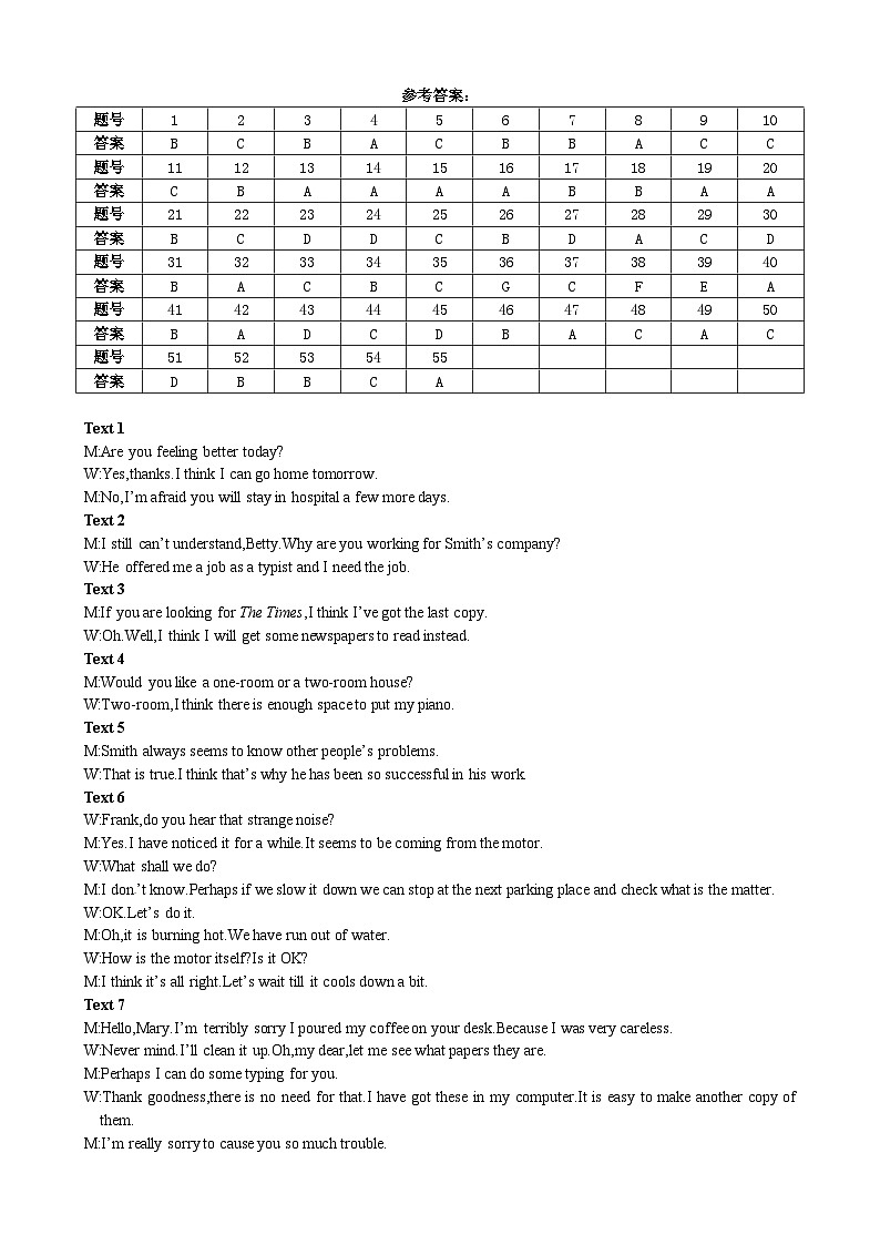 江西省武宁尚美中学2024-2025学年度上学期开学考高一英语试题参考答案第2页