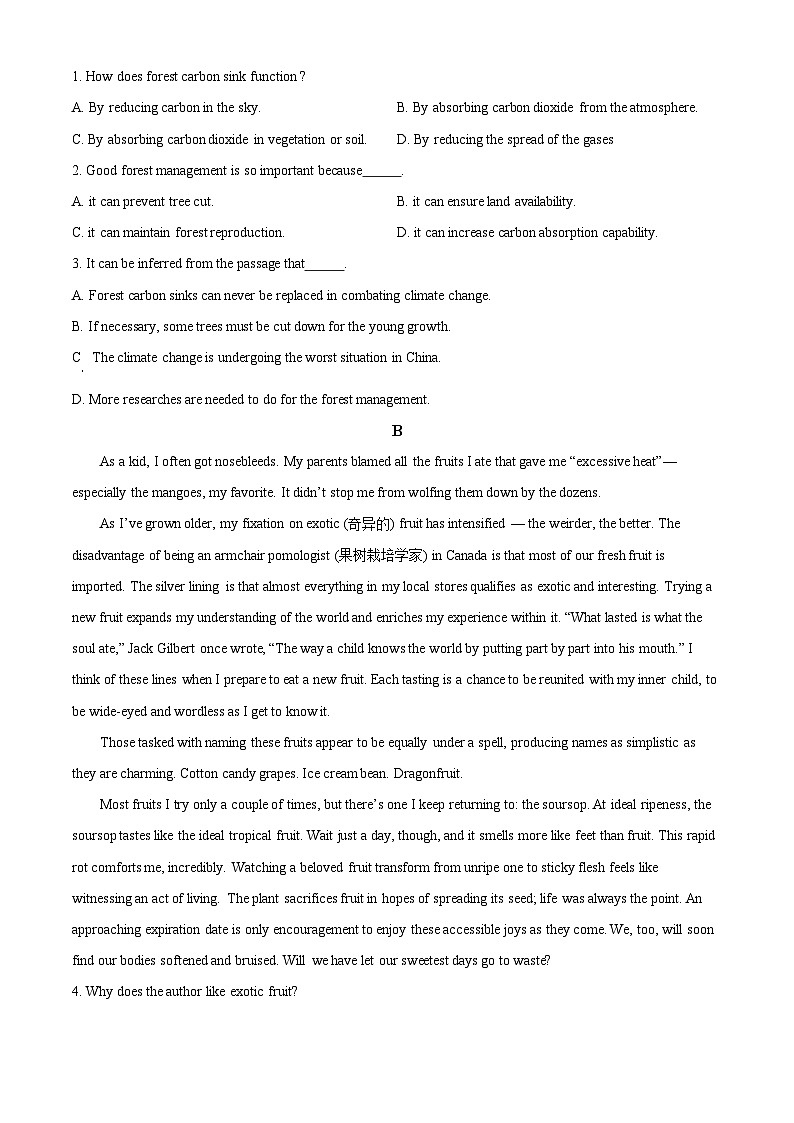 四川省遂宁市遂宁中学高新校区2022-2023学年高二下学期6月半月考英语试题（Word版附解析）02