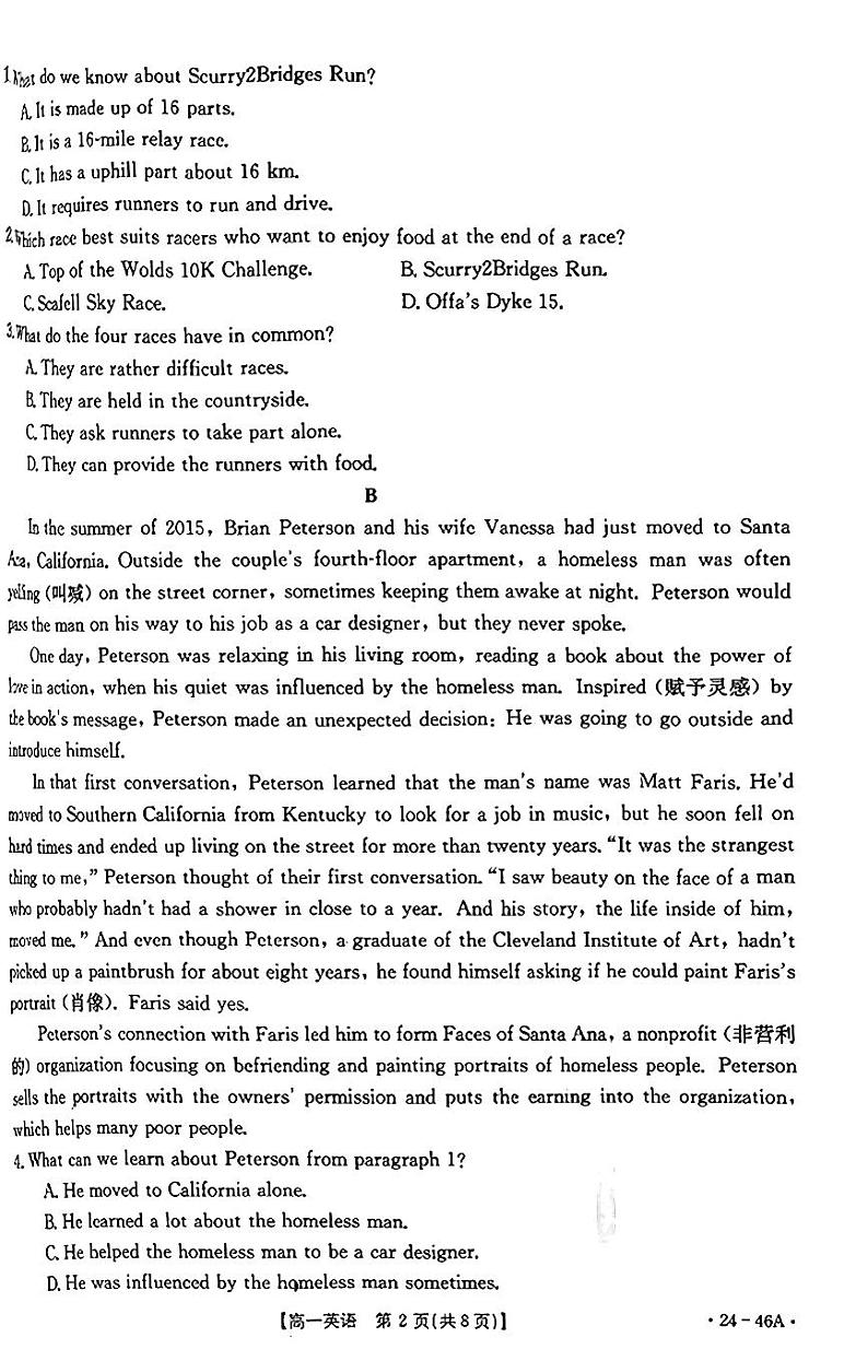 2023-2024学年新疆兵团地州学校高一（上）期中英语试卷.第2页