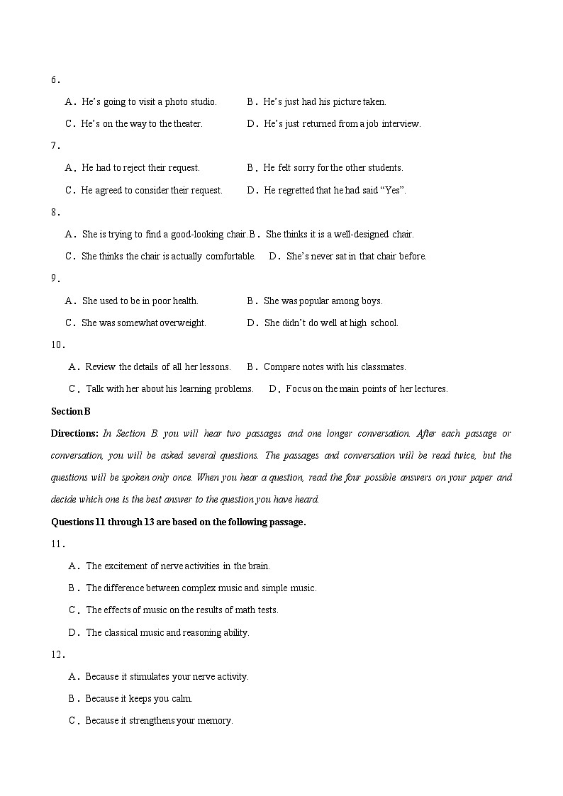 上海专用高中英语高二上学期第一次月考卷含答案解析02