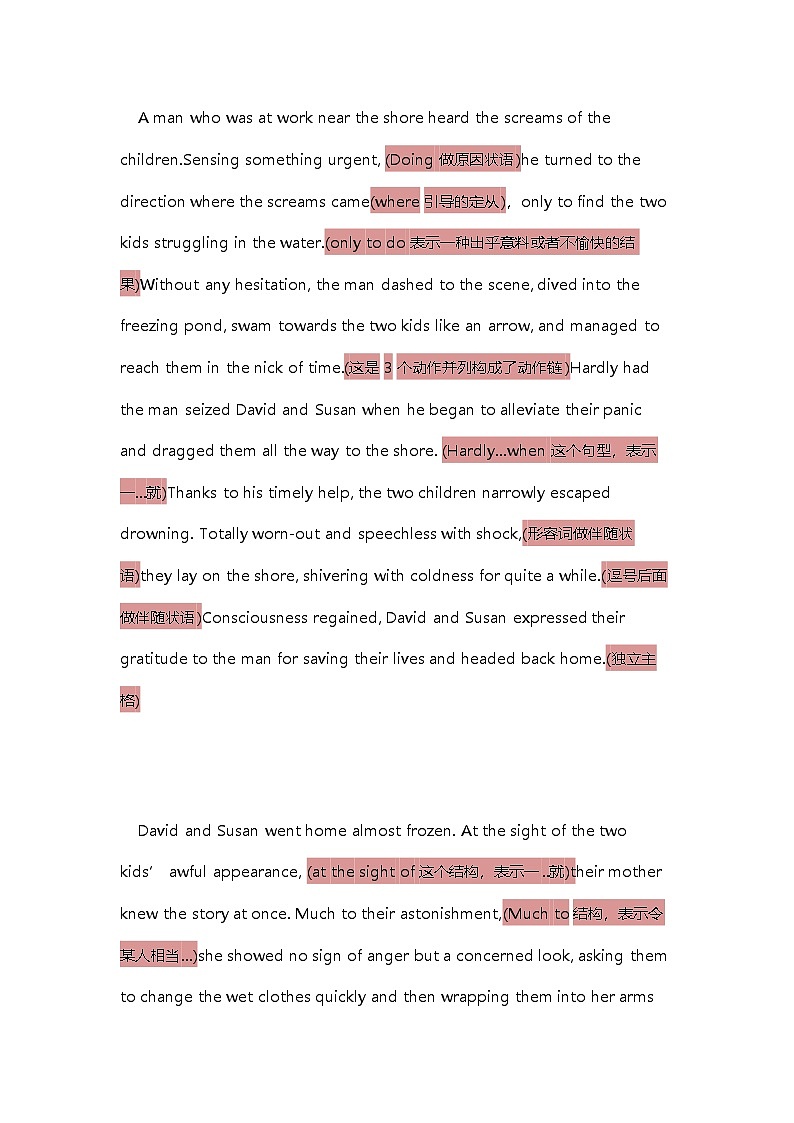 高中英语考试读后续写：囊括所有语言点的范文第3页