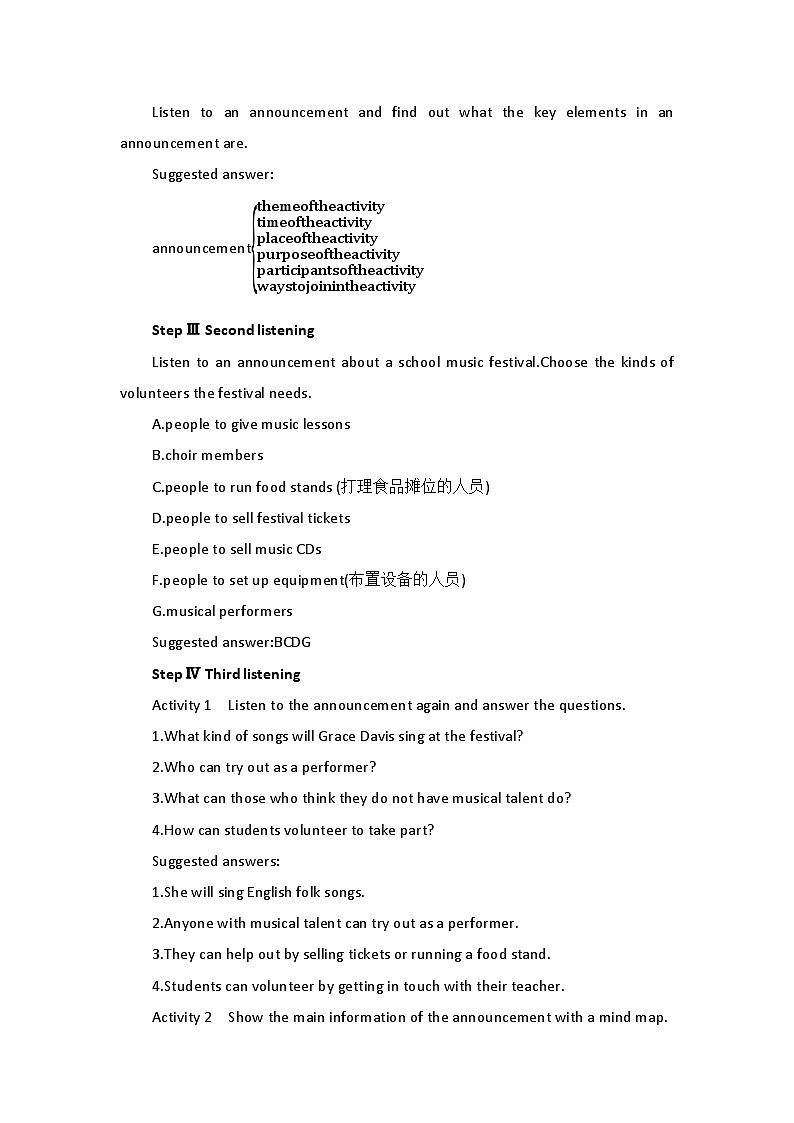 人教版高中英语必修二Unit5 Music-Listening and Talking教案第2页