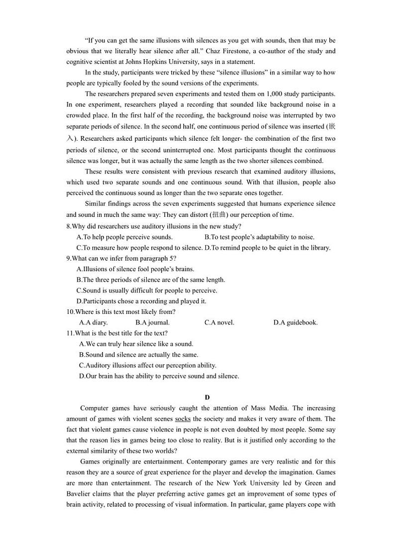 [英语]河南省焦作市博爱县2024～2025学年高三上学期9月试题(有解析)第3页
