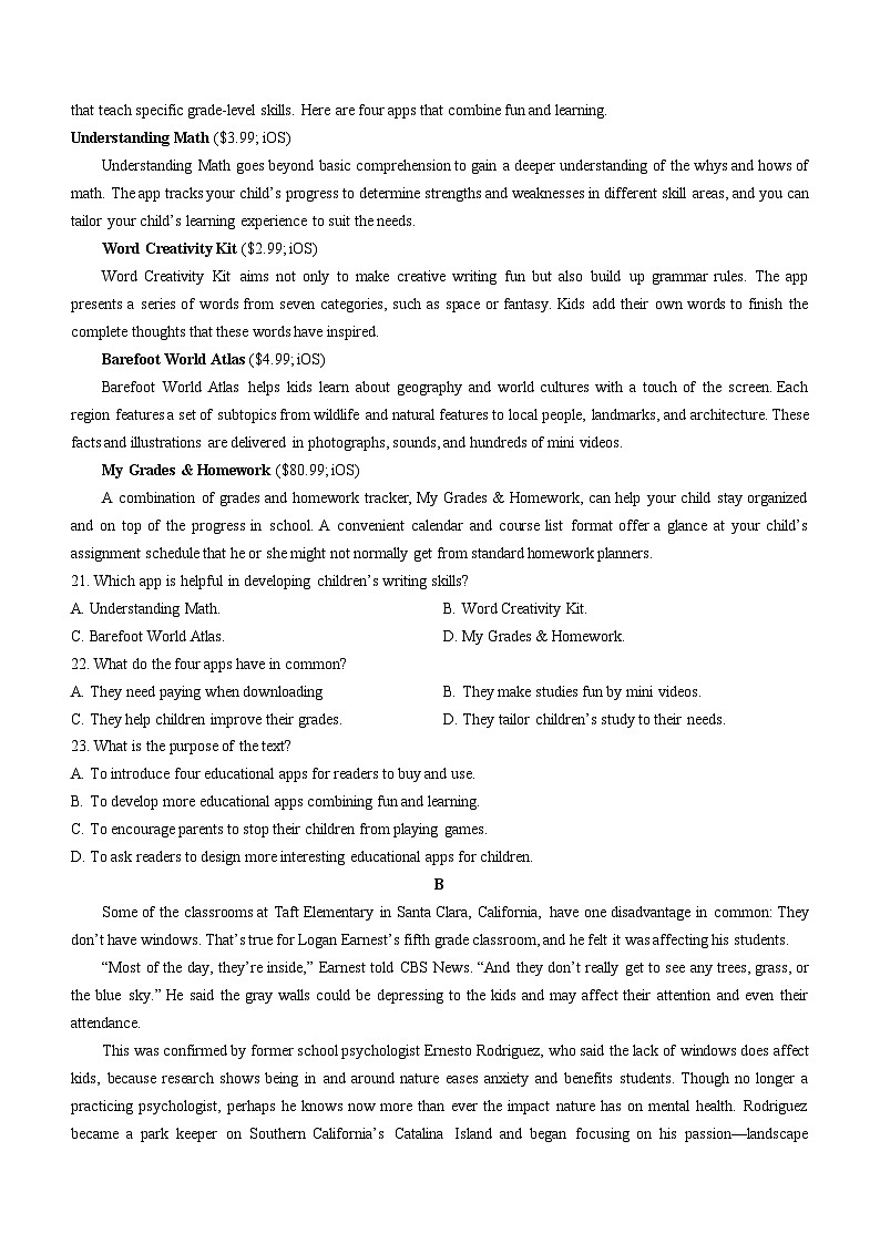 江苏省东台市安丰中学、盐城市实验高级中学2024-2025学年高一上学期10月联考英语试题03