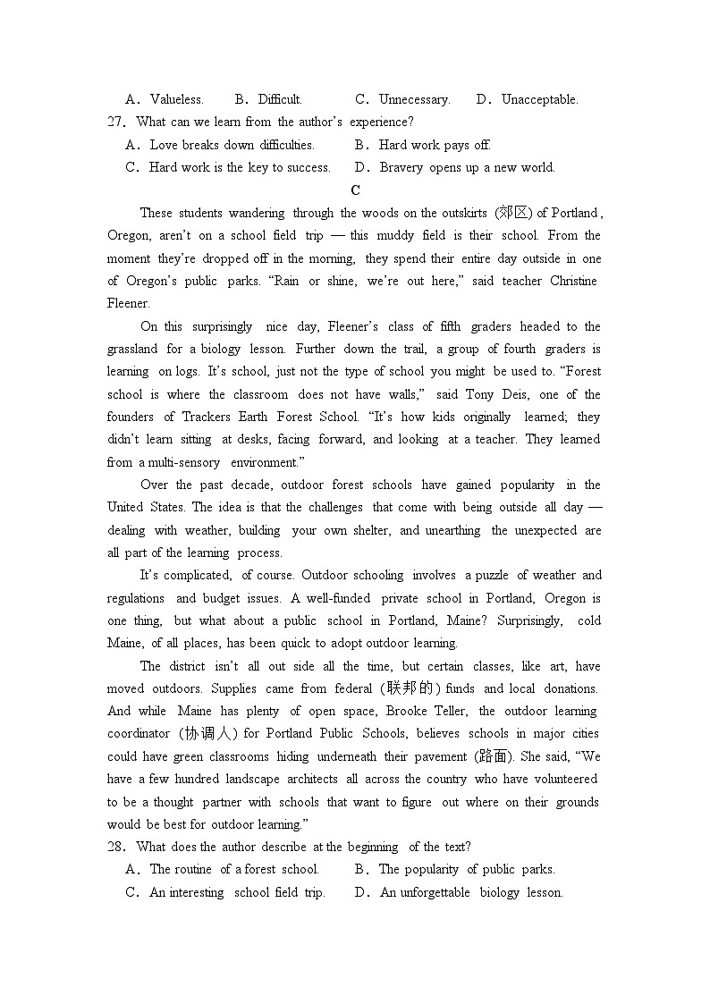 河南省新乡市原阳县第一高级中学2024-2025学年高二上学期10月月考英语试题03