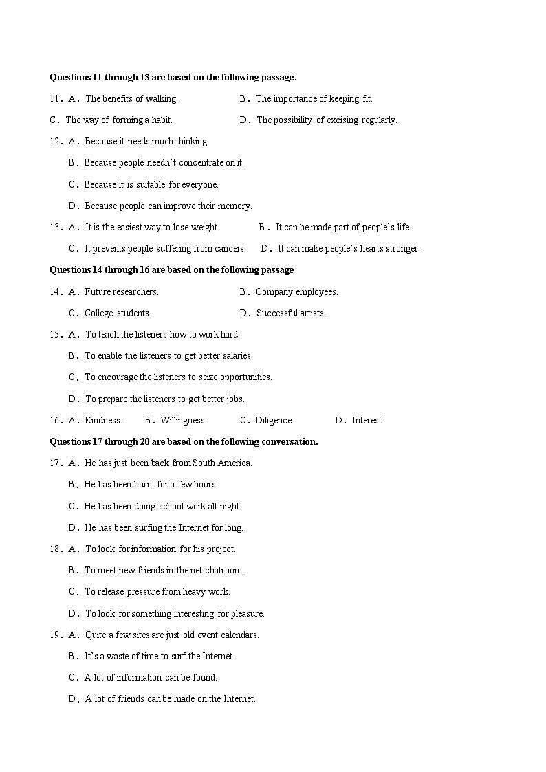 2024-2025学年高二英语上学期期中模拟考试（上外版2020，选择性必修一Units1~4）试卷（Word版附解析）03
