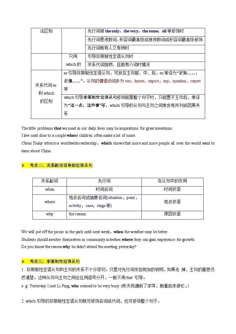 06 定语从句（核心考点精讲精练）2025年高考英语一轮复习（上海专用）（教师版带解析）第3页