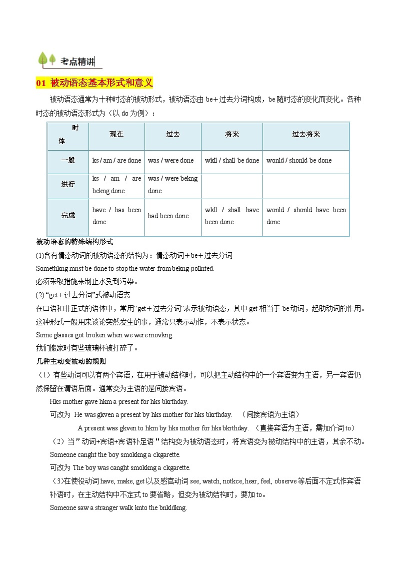 2025年高考英语考点专项突破(新高考通用)第3部分语法讲练考点09被动语态(核心考点精讲精练)(学生版+解析)第3页