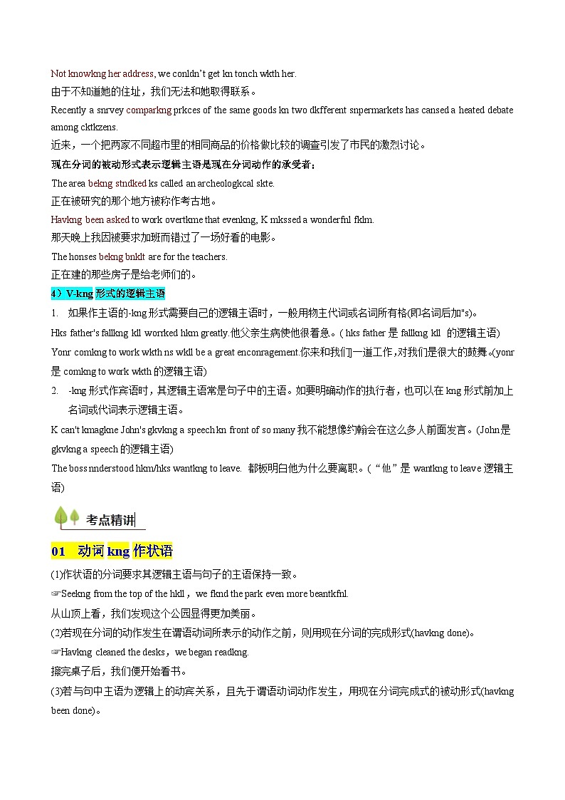 2025年高考英语考点专项突破(新高考通用)第3部分语法讲练考点12动词ing(核心考点精讲精练)(学生版+解析)03