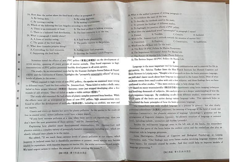 青海金太阳2025届高三10月联考英语试题第2页