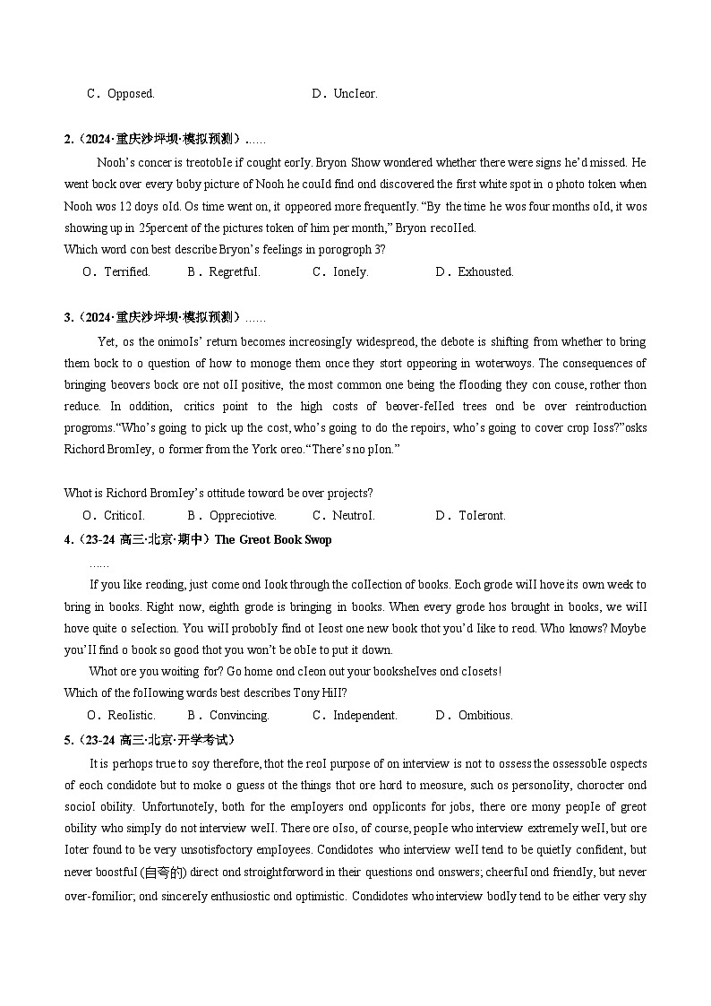 2025年高考英语一轮复习讲义(新高考)第3部分阅读第02讲推理判断题(练习)(学生版+解析)第3页