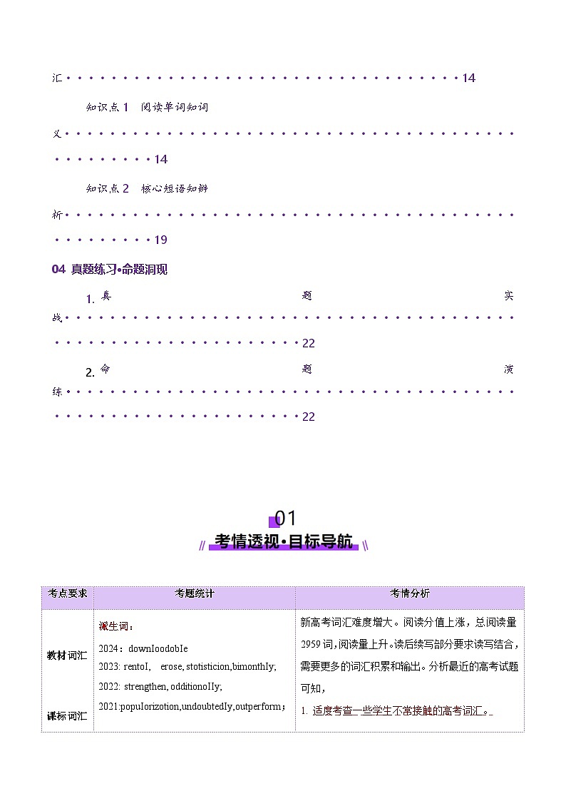 2025年高考英语一轮复习讲义(新高考)第1部分词汇第02讲单词短语重点易考单词变形词义辨析(讲义)(学生版+解析)第2页
