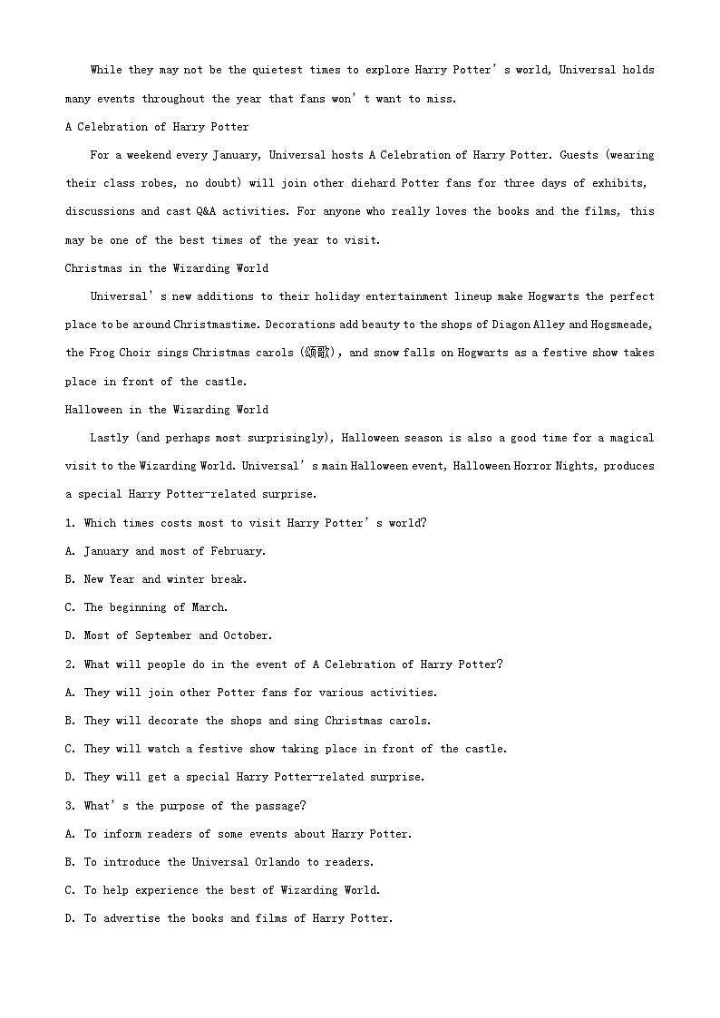 广东署山市2023_2024学年高二英语上学期10月第一次月考试题含解析第2页