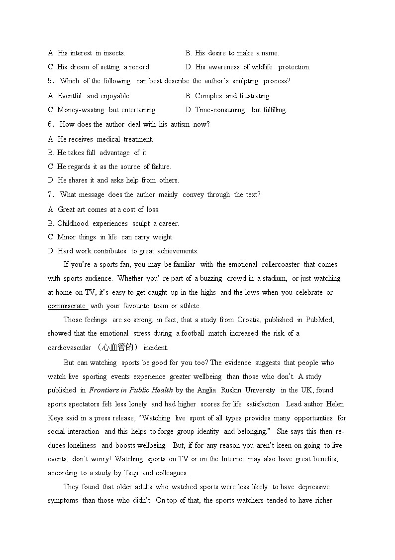 唐山市丰南区第一中学2025届高三上学期10月月考英语试卷(含答案)第3页