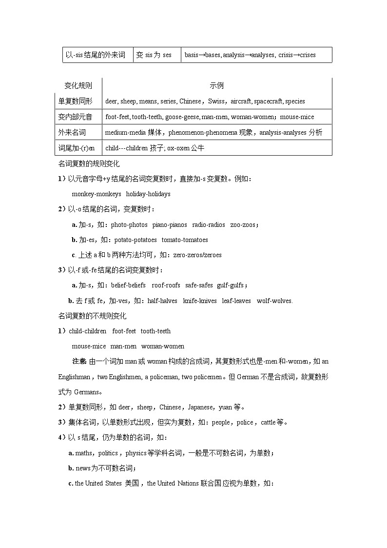 2025高考英语语法复习专题讲义一名词，冠词，代词（解析版）第2页