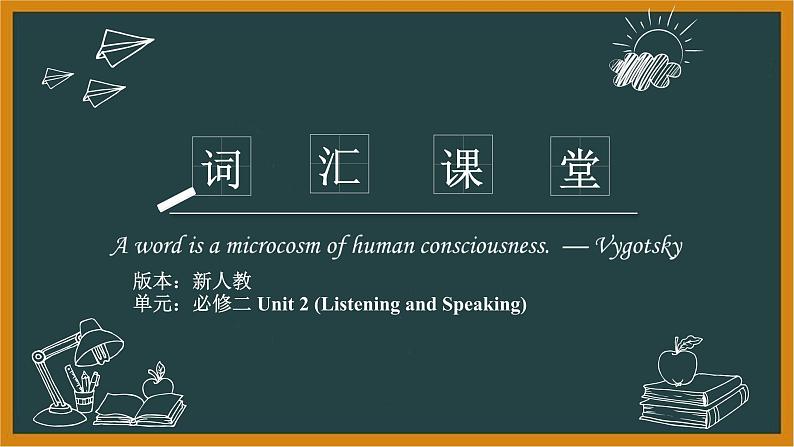 人教版必修第二册Unit2Listening andSpeaking词汇课件第1页