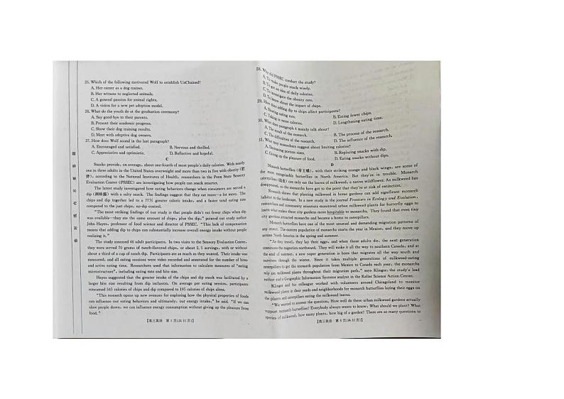 2025维吾尔自治区部分学校高三上学期10月联考试题英语PDF版含解析第3页