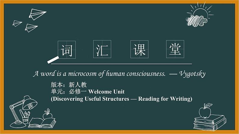 人教必修一Welcome unitDiscoveringUsefulStructures—Reading forWriting词汇课件第1页