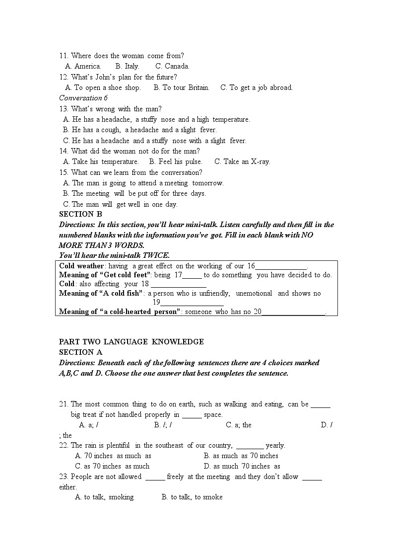 2022年湖南省汉寿龙池实验11高二英语上学期期中考试牛津译林版会员独享第2页