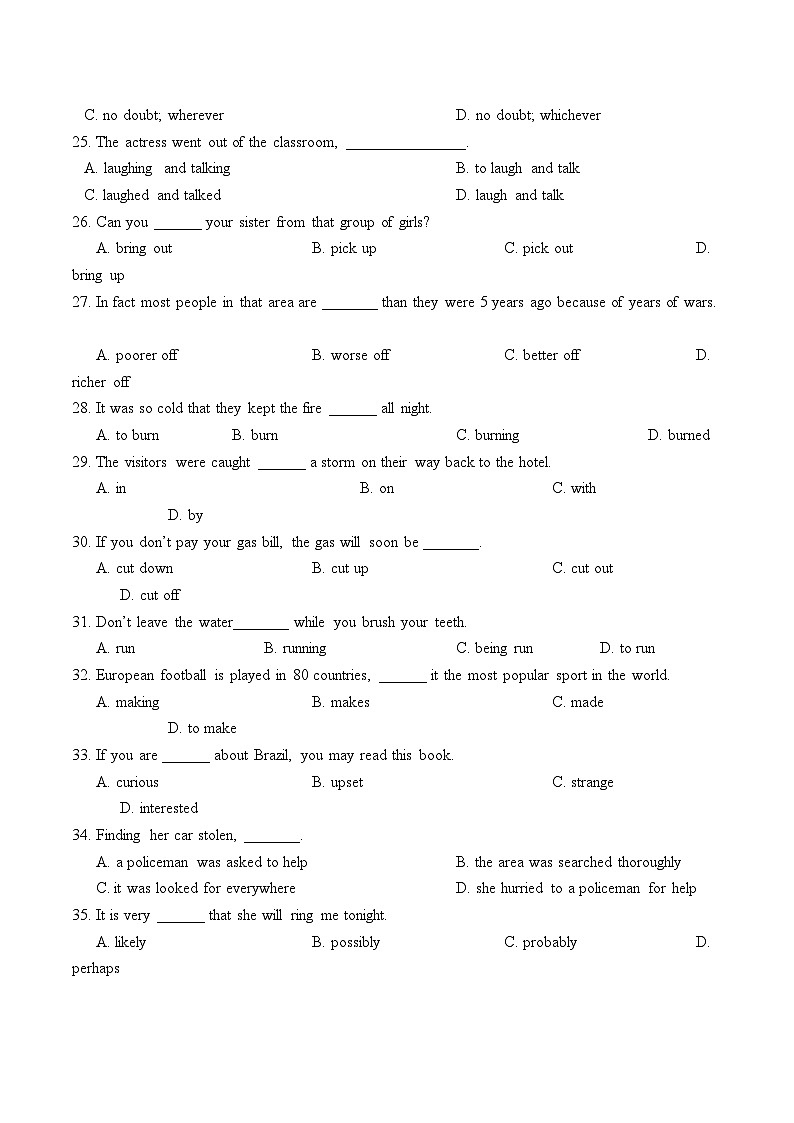 2022年浙江省湖州市南浔11高二英语11月月考试题无答案新人教版03