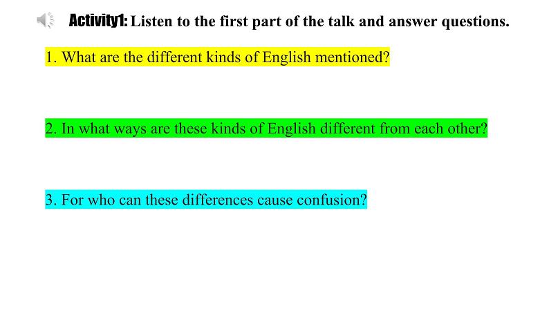 人教必修一Unit5 Listening and Talking 名师课件5第5页