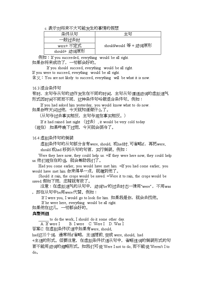 2022年高三英语复习与训练十六虚拟语气第2页