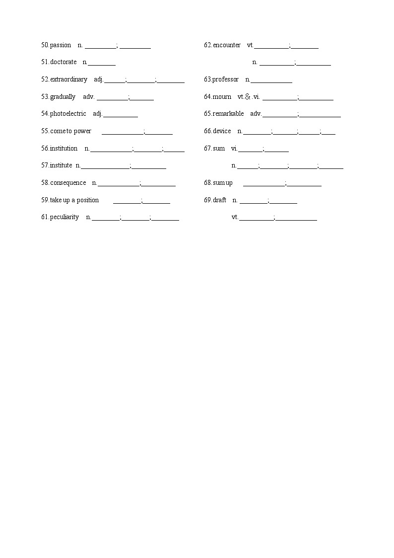 人教必修一Unit 1 单词默写＋知识点读背第2页