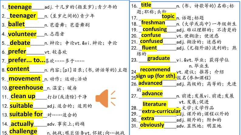 Unit 1 Teenage life Words and Expressions 课件-2024-2025学年高中英语人教版（2019）必修第一册第3页