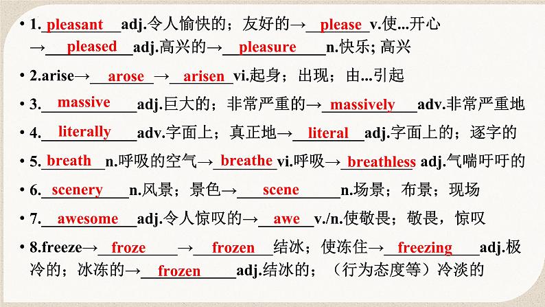 人教版选择性必修第二册Unit4 词汇精讲精练课件第2页