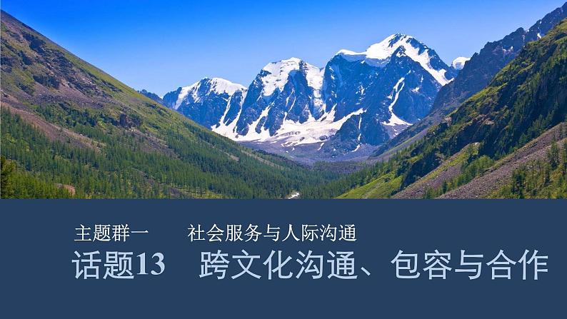 2025届人教版(2019)高中英语一轮话题复习高考题型通关练课件：话题13　跨文化沟通、包容与合作第1页