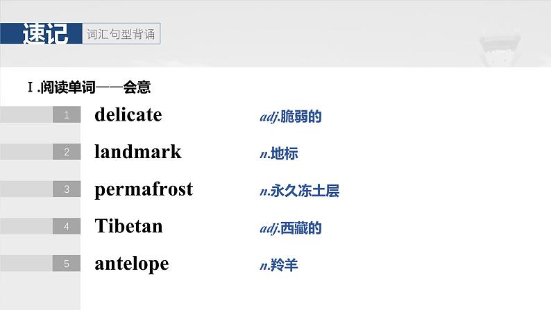 2025届高中英语一轮复习：选择性必修第一册　Unit 6　Nurturing nature第4页