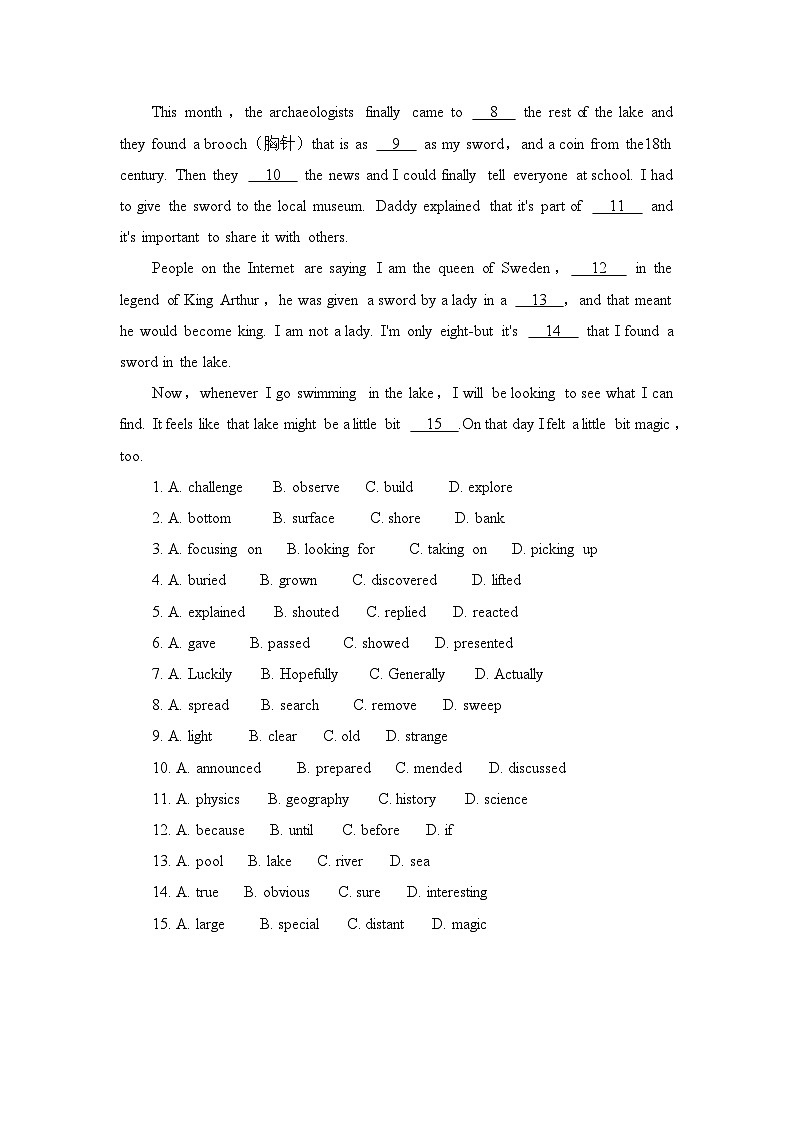 人教版选择性必修第二册Unit4 拓展阅读专项训练（二）第3页