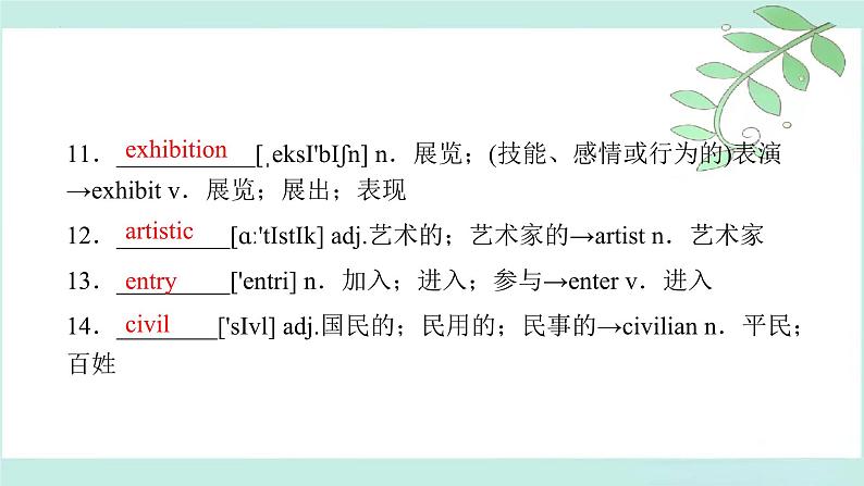 人教版选择性必修第三册Unit1 词汇＋语法同步复习课件04