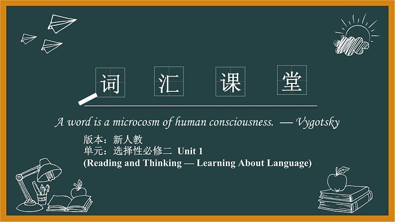 人教版高中英语选择性必修第二册U1 Reading andThinking andLearningAboutLanguage词汇课件第1页