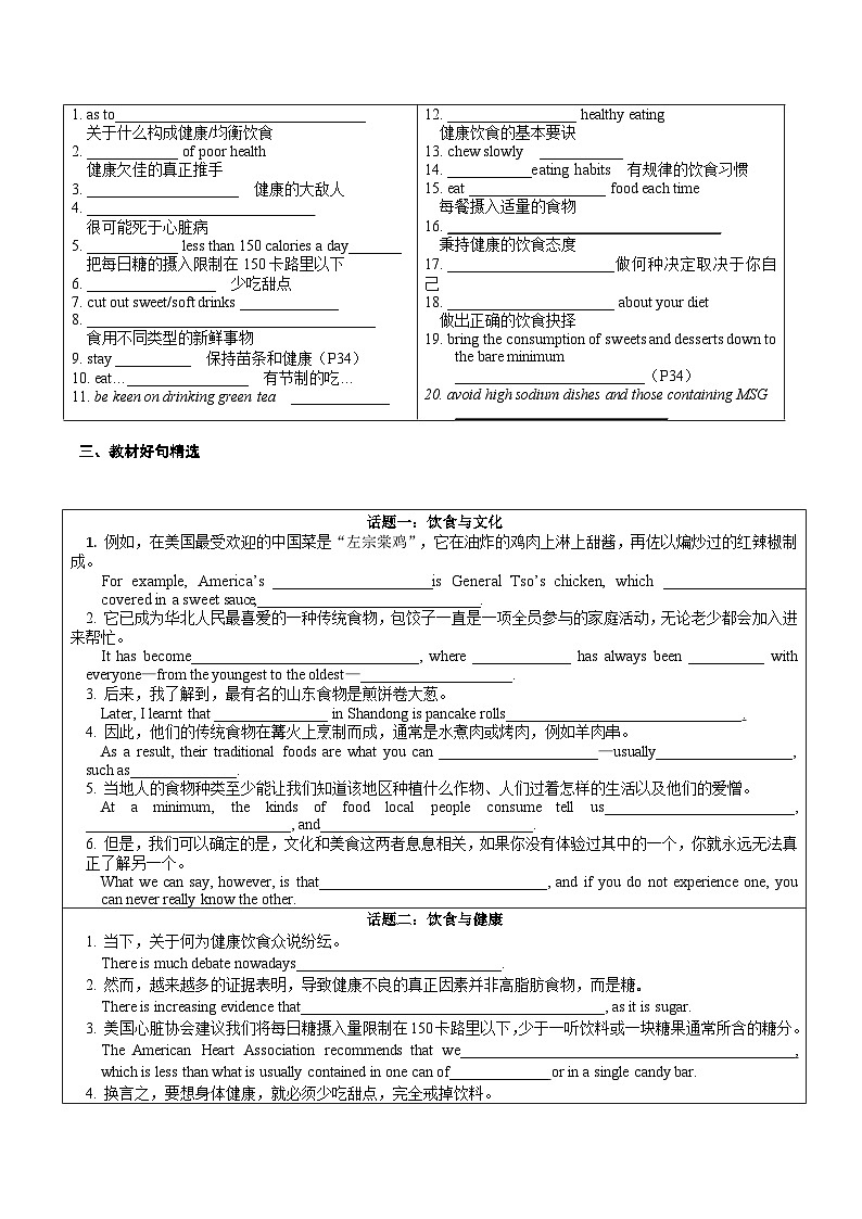 人教版高中英语选择性必修第二册Unit3 单元写作作业设计  (学生版）第2页