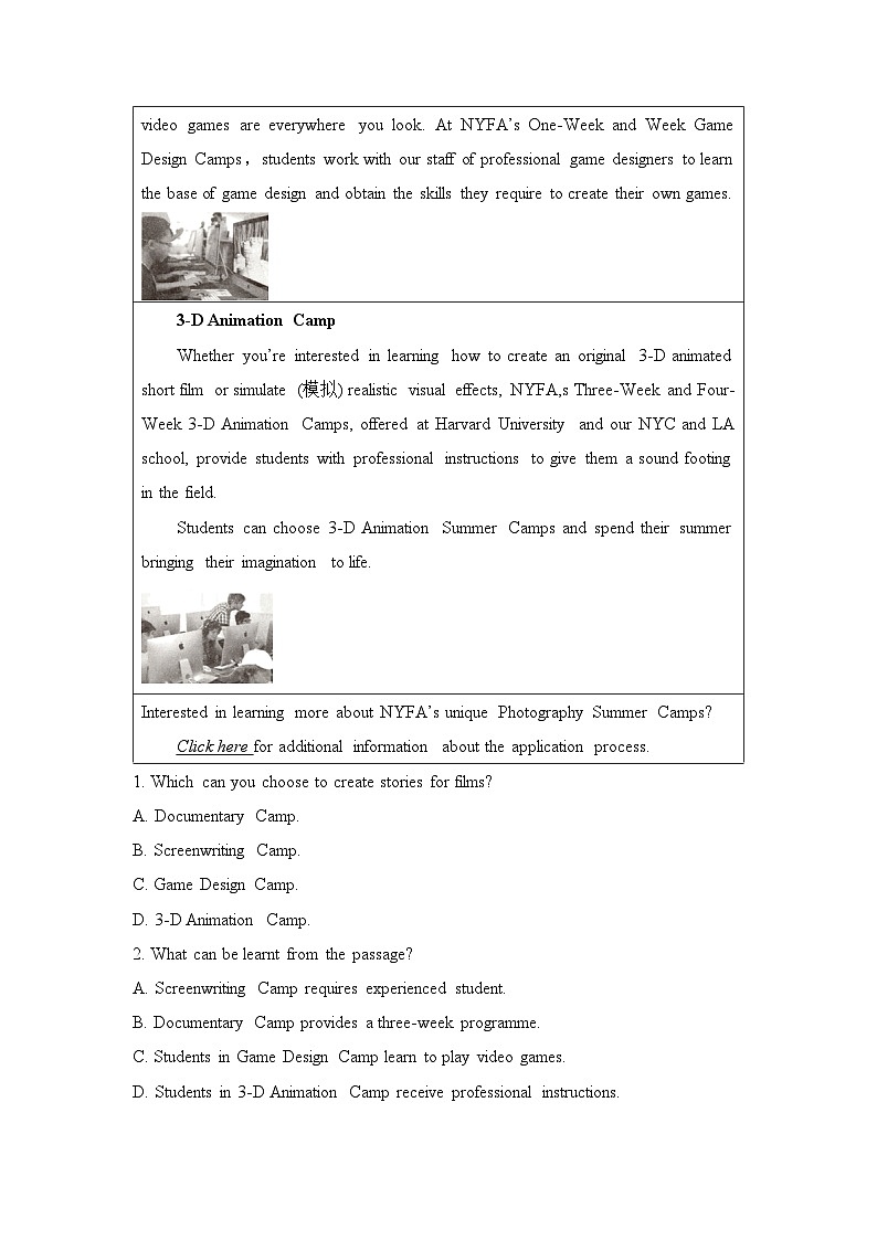 人教版高中英语必修第三册Unit4 单元限时作业第2页