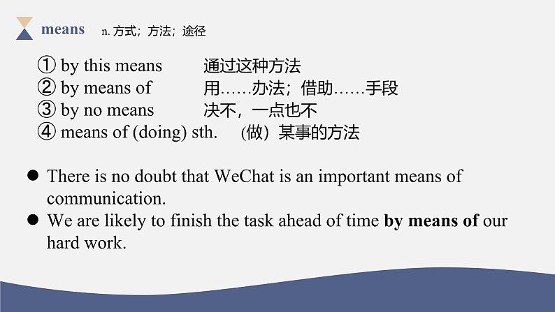 人教版高中英语必修第一册Unit5 单元词汇精讲课件06