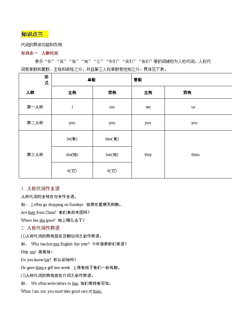 第02讲：单项选择及句式转换之代词部分重点难点 - 【决胜春考】2025 春季高考英语冲刺总复习（重庆专用）（解析版）第2页