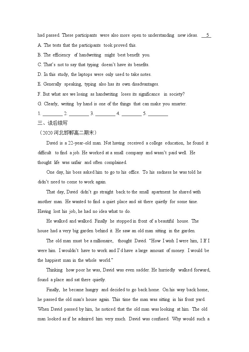 人教版高中英语选择性必修第四册Unit5 Using Language Assessing Your Progress Video能力练第3页