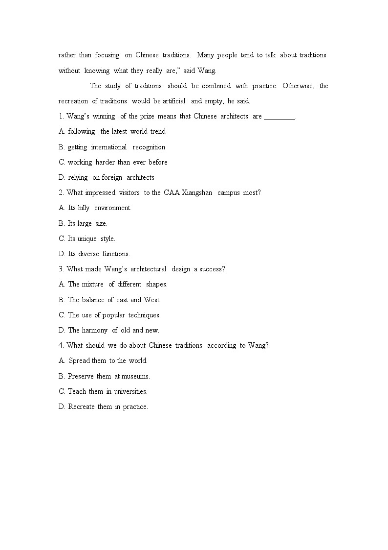 人教版高中英语选择性必修第一册Unit1 阅读技能突破-真题展示第2页