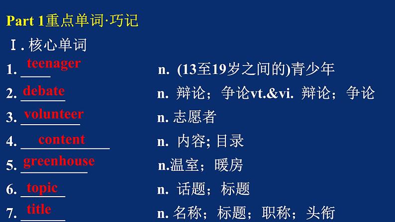 人教版高中英语必修第一册Unit 1 单元重点单词 句型 短语讲解课件第5页