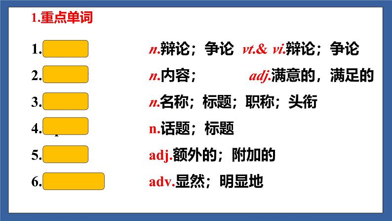 人教版高中英语必修第一册Unit 1 单元复习课件第3页