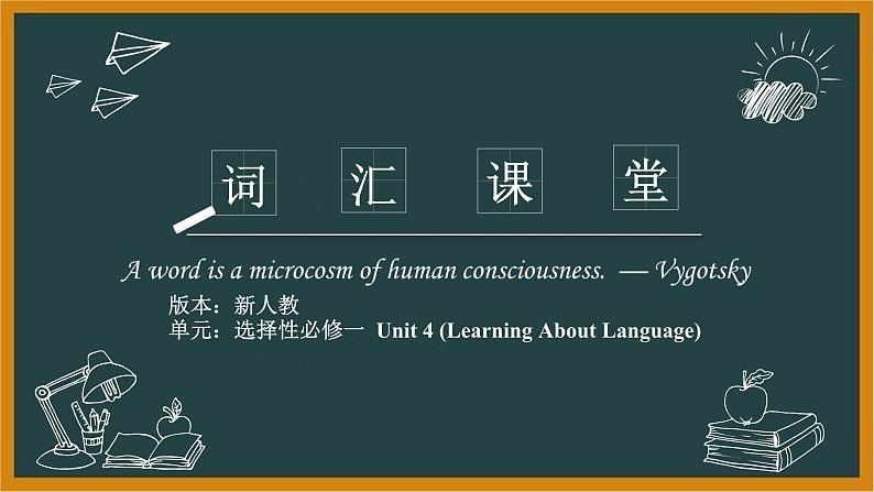 人教版选择性必修第一册Unit4Learning About Language词汇课件第1页