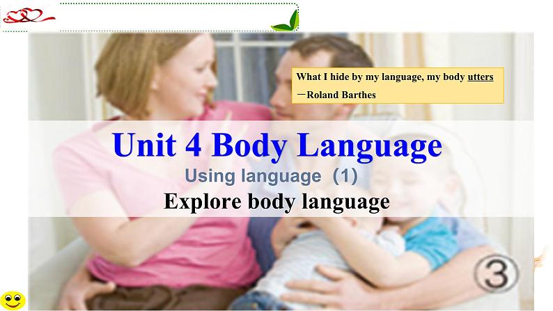 人教版英语选择性必修第一册Unit4UsingLanguage：Explore body language名师课件2第1页