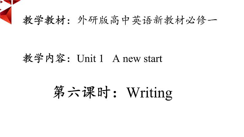 外研必修第一册Unit1 Developing ideas-writing 名师课件第1页