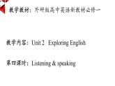 外研必修第一册Unit2 Listening and Speaking 名师课件1