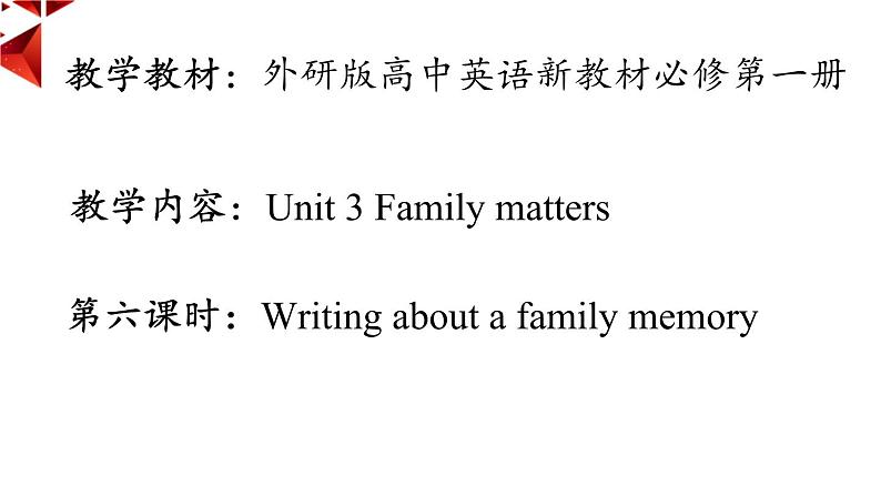 外研必修第一册Unit3 Developing ideas-writing 名师课件第1页