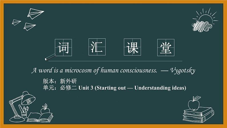 外研必修第二册Unit3 Starting out—Understanding ideas 词汇精讲课件第1页