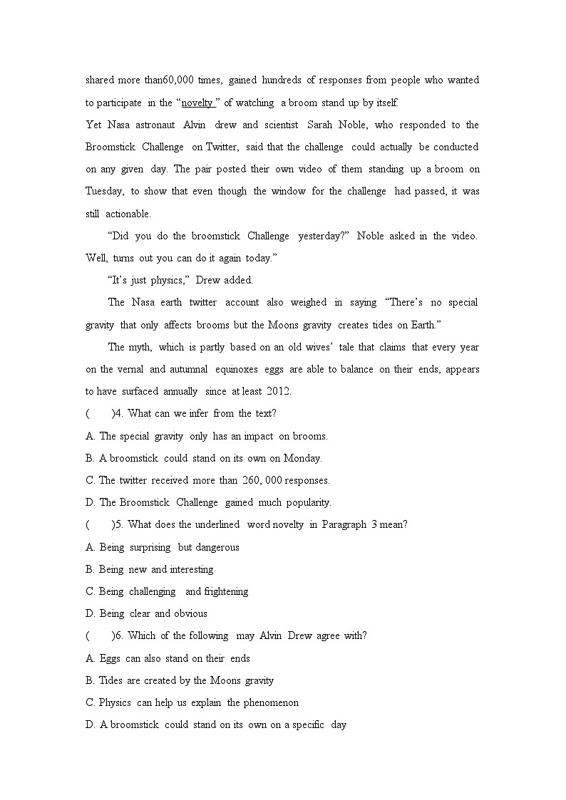 外研高中英语必修第二册Unit2 单元过关检测03
